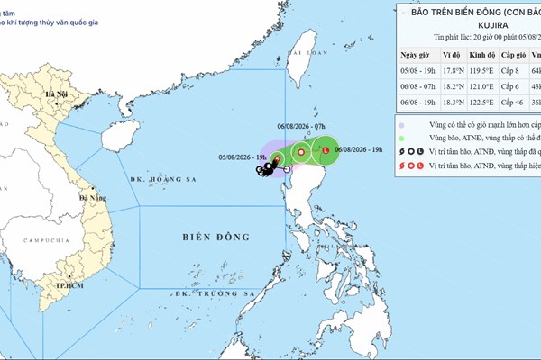 Bão số 3 gây gió mạnh, sóng cao trên vùng biển phía Đông Nam, khu vực Bắc Biển Đông