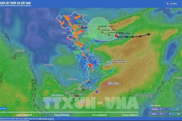 Áp thấp nhiệt đới hướng về đất liền phía Bắc đảo Hải Nam (Trung Quốc)