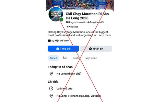 Cảnh giác các trang fanpage giả mạo Giải chạy Marathon quốc tế di sản Hạ Long