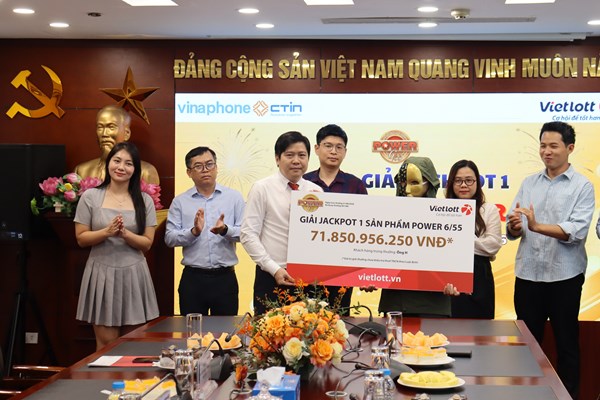 Vietlott trao Jackpot hơn 71,8 tỷ đồng cho người chơi ở Đồng Nai