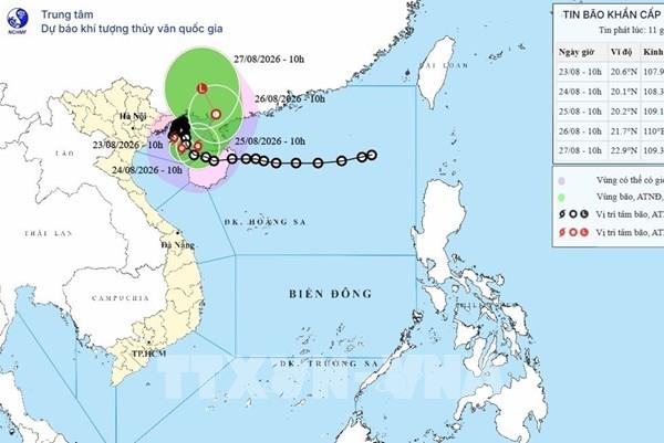 Bão số 4 đổi hướng, tăng cường độ trên vùng biển phía Bắc đặc khu Bạch Long Vĩ