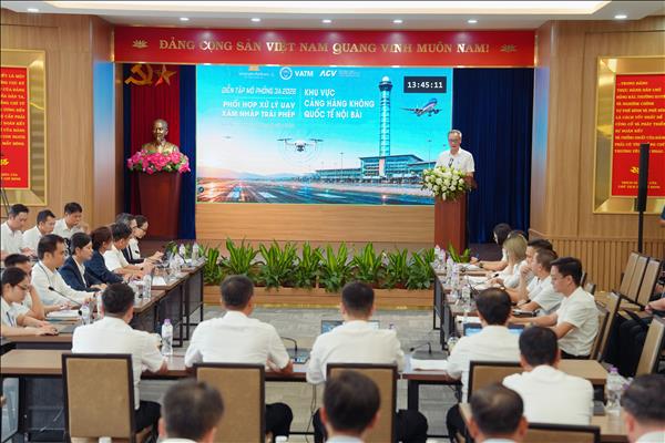 Phối hợp diễn tập ứng phó UAV xâm nhập trái phép tại sân bay