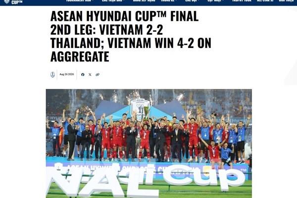 Truyền thông khu vực dậy sóng với thành tích của bóng đá Việt Nam tại ASEAN Cup