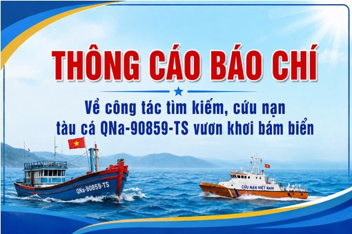 Đà Nẵng thông tin về việc tìm kiếm, cứu nạn tàu cá QNa-90859-TS
