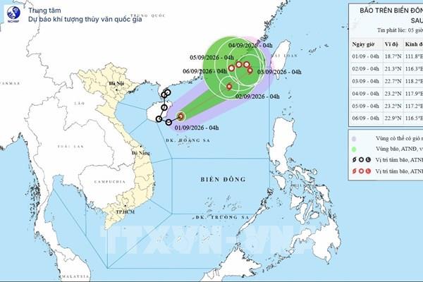 Bão số 5 gây gió mạnh, sóng cao trên vùng biển phía Bắc khu vực Bắc Biển Đông
