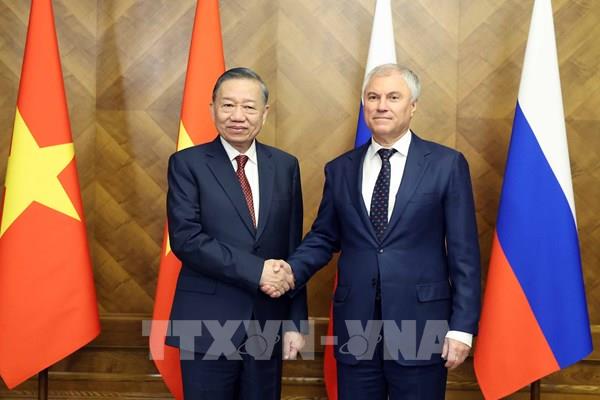 Tổng Bí thư, Chủ tịch nước Tô Lâm hội kiến Chủ tịch Duma Quốc gia Nga Vyacheslav Volodin
