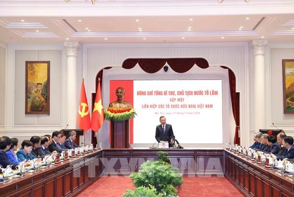 Tổng Bí thư, Chủ tịch nước Tô Lâm gặp mặt đại diện Ban Chấp hành Liên hiệp các tổ chức hữu nghị Việt Nam khóa VII