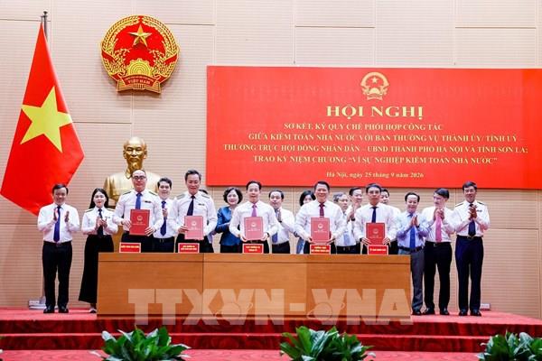 Kiểm toán nhà nước ký Quy chế phối hợp với thành phố Hà Nội và tỉnh Sơn La