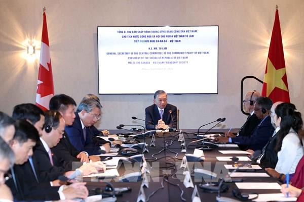 Tổng Bí thư, Chủ tịch nước Tô Lâm tiếp Hội Hữu nghị Canada – Việt Nam
