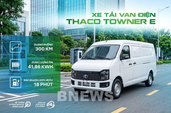 THACO TOWNER E: Xe tải van điện hướng đến logistics đô thị