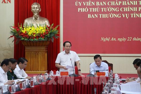 Phó Thủ tướng Lê Tiến Châu đề nghị Nghệ An lưu ý 3 vấn đề lớn