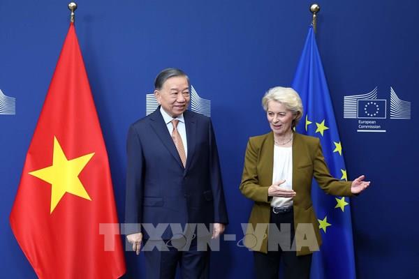 Thông cáo báo chí chung về chuyến thăm chính thức Liên minh châu Âu của Tổng Bí thư, Chủ tịch nước Tô Lâm