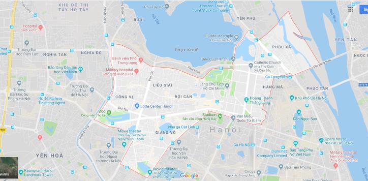 Bản đồ giao thông quận Ba Đình Hà Nội có những đường nào?