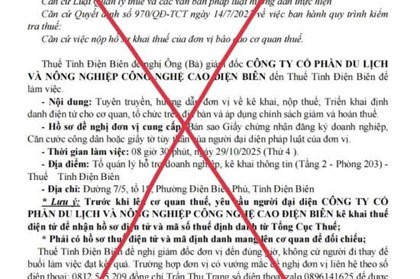 Thuế tỉnh Điện Biên cảnh báo tình trạng giả mạo cơ quan, công chức thuế