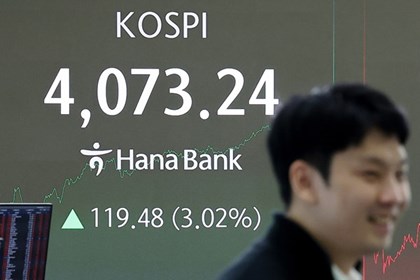 Chứng khoán Hàn Quốc lập kỷ lục phiên sáng 20/2