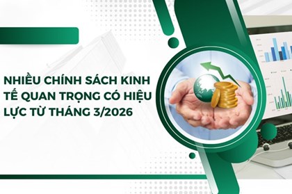 Nhiều chính sách kinh tế quan trọng có hiệu lực từ tháng 3/2026