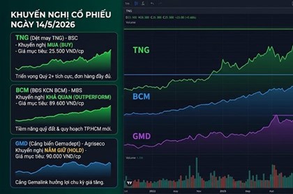 Khuyến nghị cổ phiếu ngày 14/5: TNG, BCM và GMD nên mua hay nắm giữ?