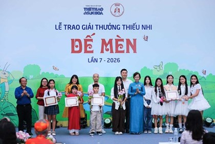Giải thưởng Dế Mèn 2026: Lan tỏa khát vọng sáng tạo cho thiếu nhi