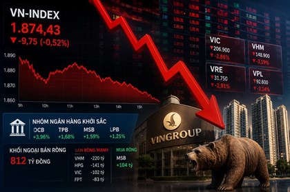VN-Index giảm gần 10 điểm dù nhóm ngân hàng khởi sắc