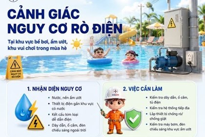 Cảnh giác nguy cơ rò điện tại bể bơi, khu vui chơi mùa hè
