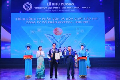PVFCCo Phú Mỹ lập “cú đúp” tại Việt Nam I4 IMPACT AWARDS 2026