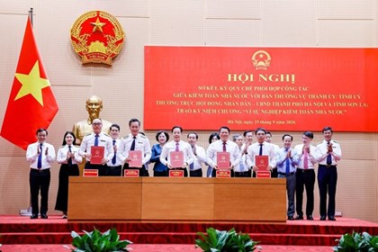 Kiểm toán nhà nước ký Quy chế phối hợp với thành phố Hà Nội và tỉnh Sơn La