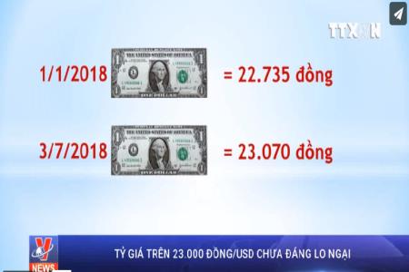 Tỷ giá trên 23.000 đồng/USD chưa đáng lo ngại