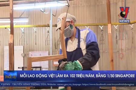 Mỗi lao động Việt làm ra 102 triệu/năm, bằng 1/30 Singapore