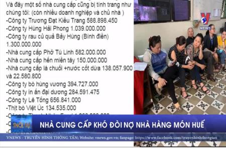 Nhà cung cấp khó đòi nợ nhà hàng Món Huế