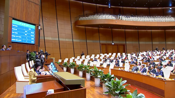 Quốc hội biểu quyết thông qua một số luật, nghị quyết