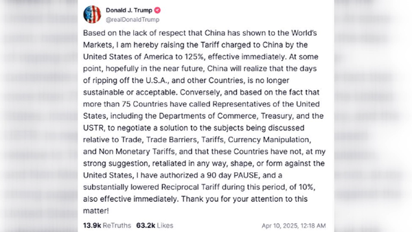 Tổng thống Mỹ hoãn áp thuế đối ứng