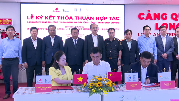 Cảng Quốc tế Long An hợp tác với cụm cảng và hãng tàu của Trung Quốc
