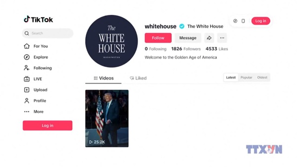 Nhà Trắng có tài khoản tiktok chính thức 