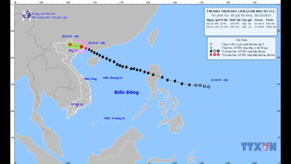 TIN BÃO TRÊN ĐẤT LIỀN (Cơn bão số 11)