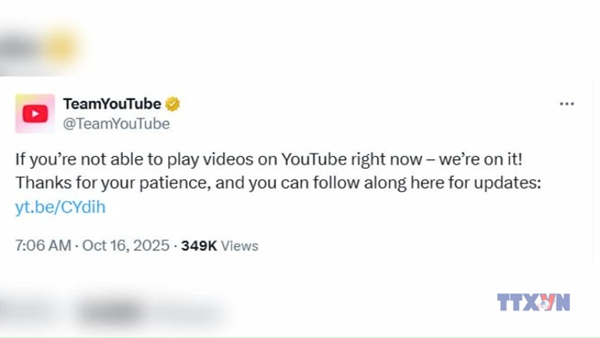 YouTube bị gián đoạn dịch vụ tại nhiều nơi trên thế giới