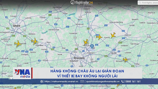 Hàng không châu Âu lại gián đoạn vì thiết bị bay không người lái