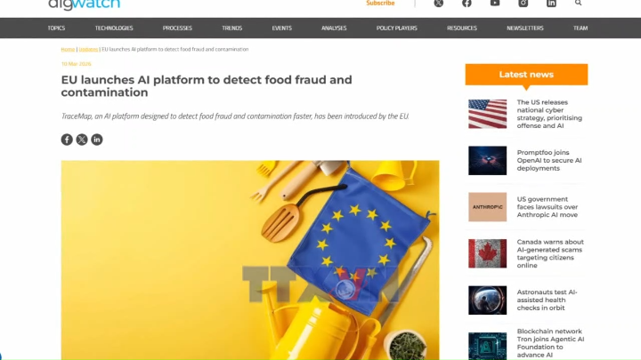 EU ra mắt nền tảng AI siết chặt quản lý an toàn thực phẩm