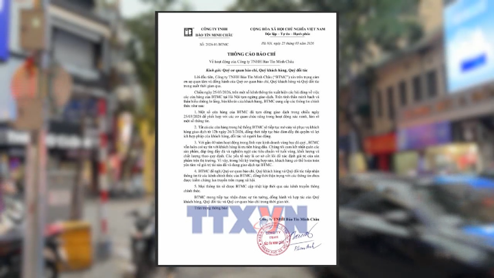 Bảo Tín Minh Châu khẳng định tiếp tục bảo đảm quyền và lợi ích hợp pháp của khách hàng