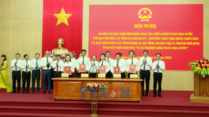 Kiểm toán Nhà nước ký quy chế phối hợp với 4 tỉnh thành Bắc Trung bộ